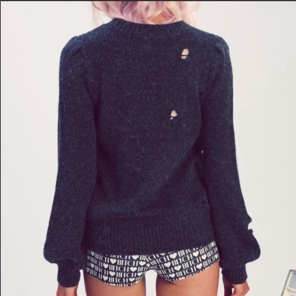 Wildfox caffeine machine sweater knit destroyed - Picture 8 of 15